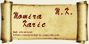 Momira Karić vizit kartica